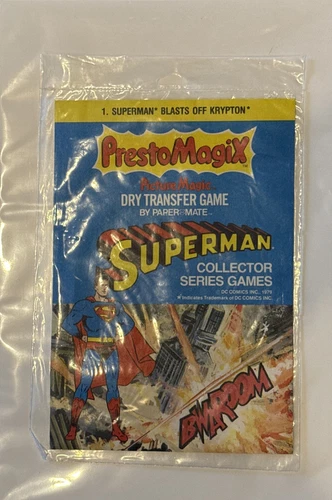Vintage Presto Magix Picture Magic Dry Transfer Game Superman Sealed 1978