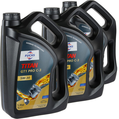 3x 5L FUCHS MOTORÖL TITAN GT1 PRO C3 5W30  passend für VW 504.00 507.00 BMW LL04
