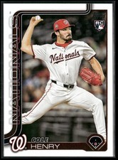 Cole Henry 2025 Topps Update #US186 RC Washington Nationals