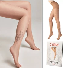Conte Garden style quality sheer tights 20 den tattoo hosiery natural bronz