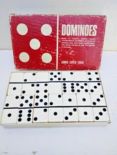 Vintage Puremco Professional Jumbo Super Thick Dominoes In Box Complete
