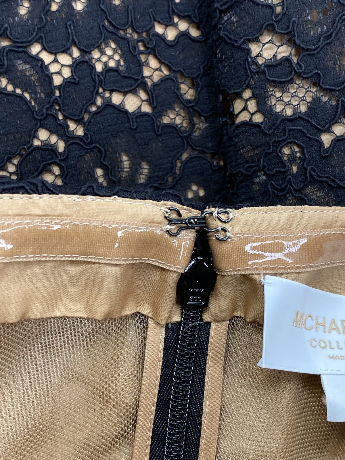 Michael Kors Womens Midi Dress Black Size 0 Corded Floral Lace Bustier Strapless thumbnail 7