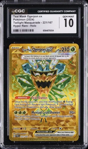 2024 POKEMON #221/167 TEAL MASK OGERPON EX CGC 10 GEM MINT