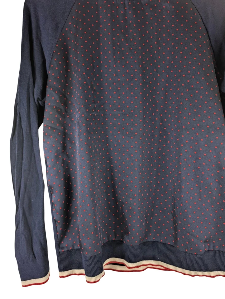 Pullover Ralph Lauren Lunares Azul Marino Satinado Jersey Calce Relajado Talla S Foto 4 de 4