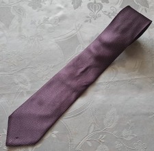 GENTS FRANCE VINTAGE AUTHENTIC LANVIN PARIS POLKA DOT PURPLE SILK MENS NECK TIE