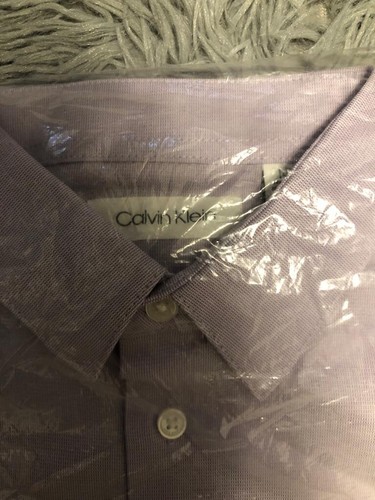 Calvin Klein Long Sleeve Dress Shirt With Buttoned Cuffs Purple Size 14 - Picture 7 of 12