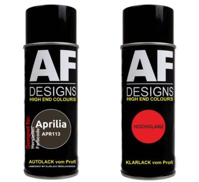 Motorradlack Spraydose Set für  Aprilia APR113 Dark Grey Metallic Basislack Klar