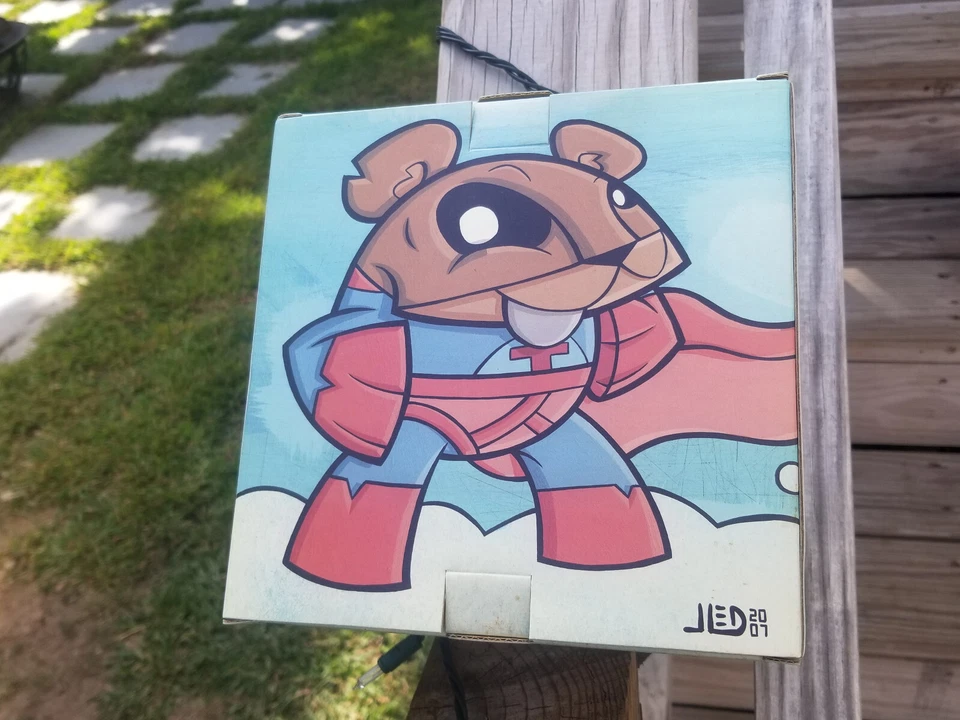 KIDROBOT Joe LEDBETTER Super Teeter Hero SDCC Comic Con EXCLUSIVE Dunny Bear USA - Image 3 of 4