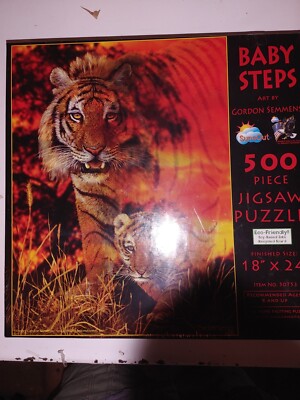 Jigsaw Puzzle Animal Wild Brown Tiger Cub Baby Steps 500 pieces NEW made in USA
