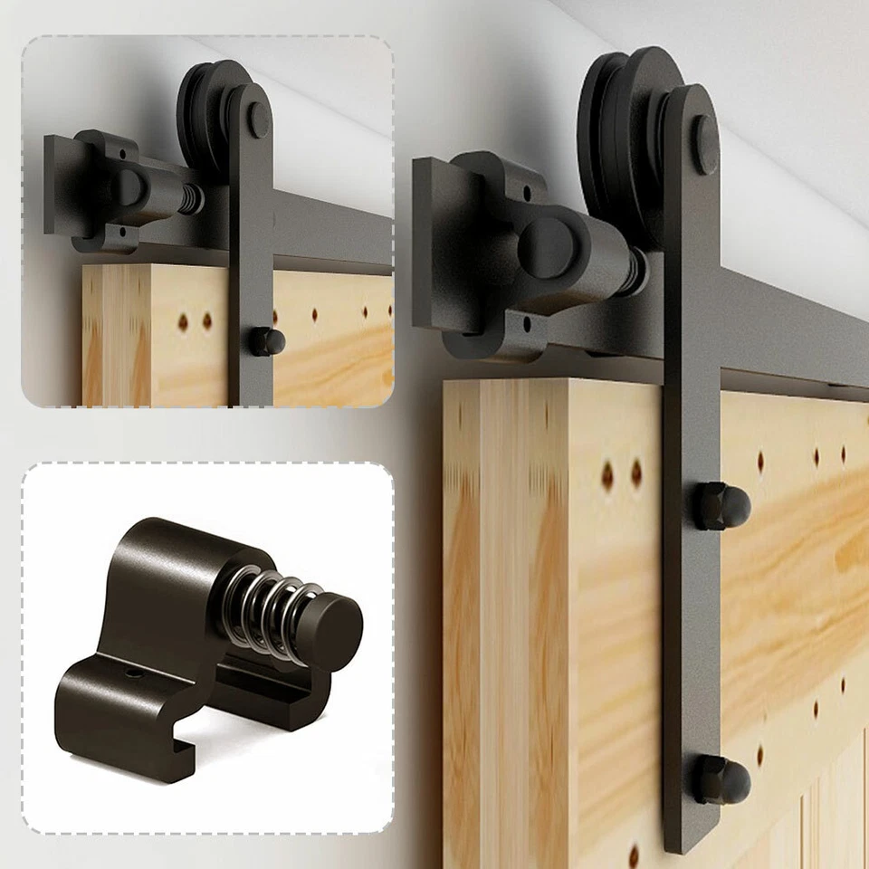4-20FT Sliding Barn Wood Door Hardware Closet Track Kit For Single/Double/Bypass - Image 4 of 4