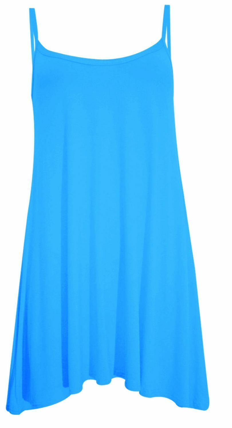 Women ladies plus size CAMI strappy sleeveless print LONG swing dress