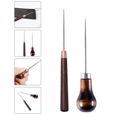  2 Pcs Upholstery Repair Sewing Kit Mini Handmade Wooden Handle Awl
