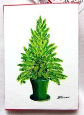 Danilo Cuevas Mini Printed Canvas Picture Ornament Green Needles Christmas Tree