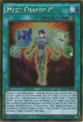 *** MASK CHANGE II *** (MASK CHANGE 2) PGL3-EN086 YUGIOH! (GOLD RARE)