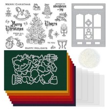 Hero Arts OCTOBER 2021 Monthly Kit Stamps Dies VINTAGE CHRISTMAS TREE WINDOW