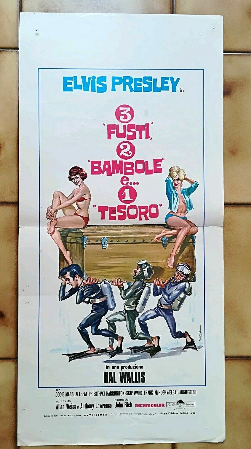 Locandina originale film 3 "fusti", 2 "bambole" e... 1 "tesoro" (1967) - Regia di John Rich