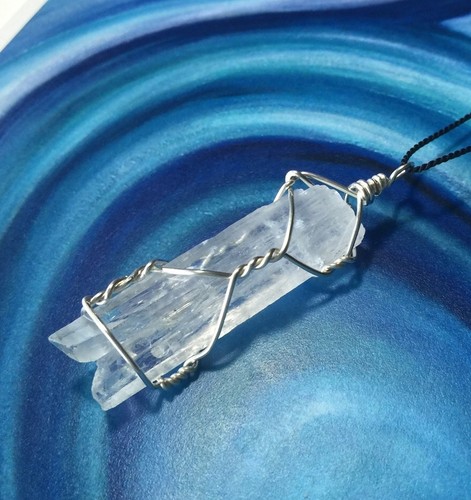 NATROLITE CRYSTAL NECKLACE! Hand Wrapped 925 Sterling Silver Synergy 12 Pendant - Picture 8 of 9