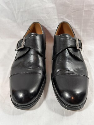 Mario Alborino Made in Italy Black Leather Monk Strap Mens  display picture 1