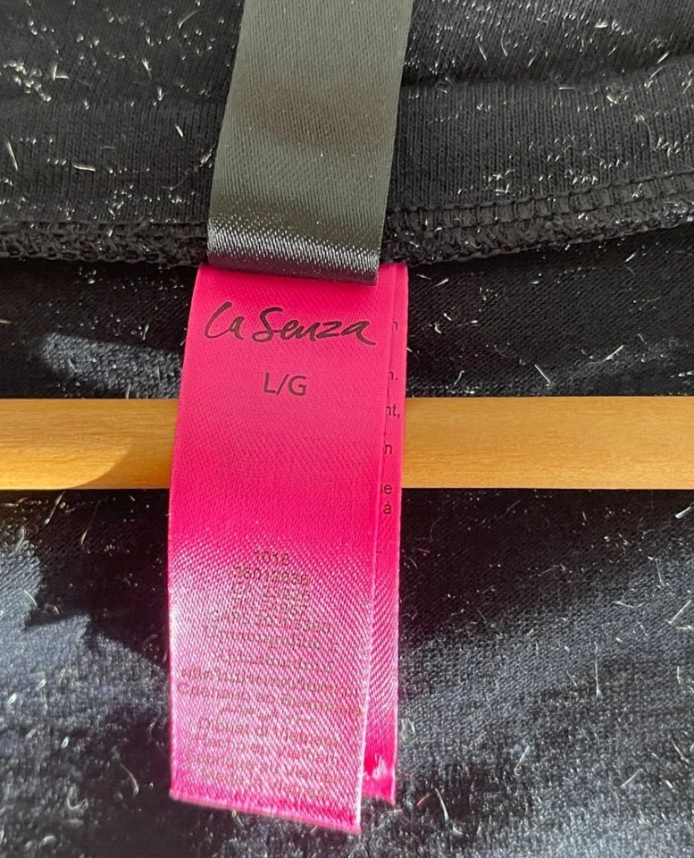 La SENZA женщина черный Рождество блестящий короткий рукав V шеи футболка размер L новый без ЯРЛЫКОВ - Изображение 4 из 4