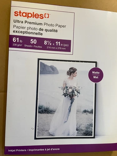 Staples Ultra Premium Photo Paper Mat Matte  8.5"W x 11"L 50/Pack ST61091