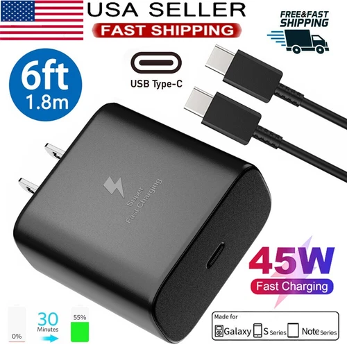 45W Type USB-C Super Fast Wall Charger+ 6ft Cable for Samsung Galaxy S21 S22 S23 image 9