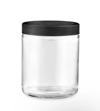 8 oz Clear Straight Sided Plastic Jars - Ribbed Lined Cap - Bulk Pack FREE SHIP