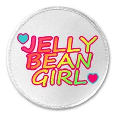 Jelly Bean Girl - 3" Círculo Coser/Planchar en Parche Lindo Caramelo Rosa Gominolas Regalo