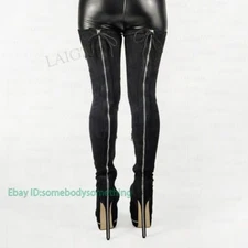 Women Over Knee Boots Faux Suede Stiletto High Heels Boots Zip Up Party Shoes