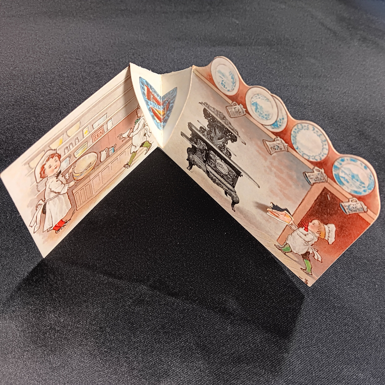 Abram Cox Novelty Stove Range Kitchen Pudding Pop-Up Delft 3D Trade Card SR.H.ns