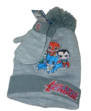Toddler Boy's Justice League Hat Mittens 2 Piece Set New