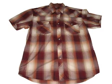 Wyoming Traders Western Men's Pearl Snap Short Sleeve Plaid Shirt Medium