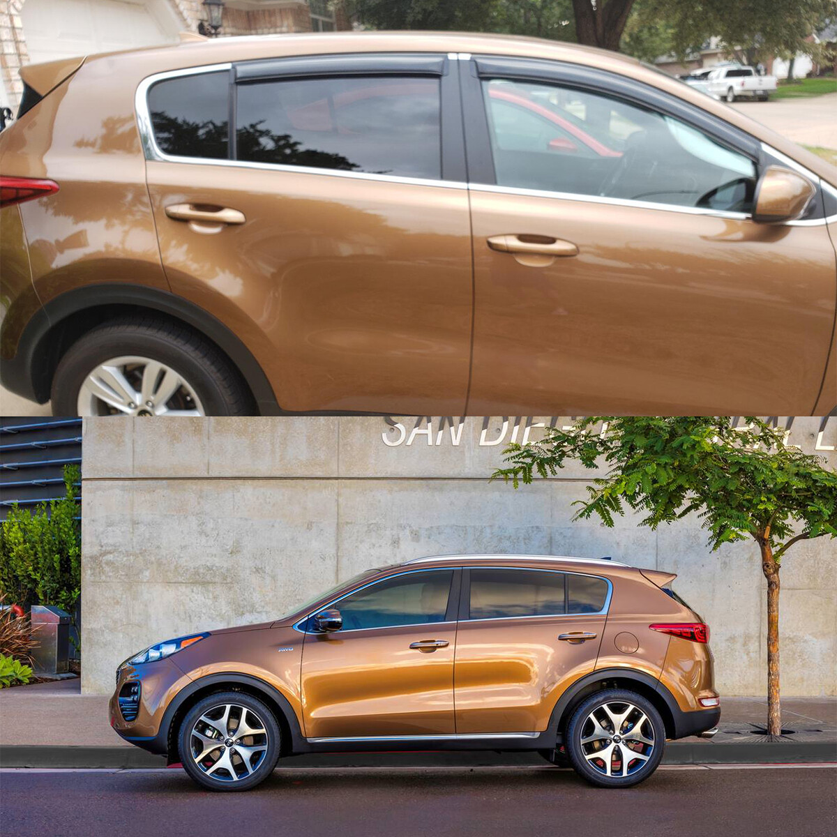 Lightronic Tape-On Window Visors For 2017-2022 Kia Sportage – Dark Smoke, 4pc Set