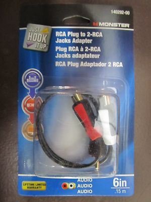 Monster RCA Adapter Cable 6'' Long  #140292-00    NEW