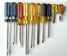Vintage Screwdriver Lot/10 Various Ratcher Stanley, Fuller, Globemaster Indestro