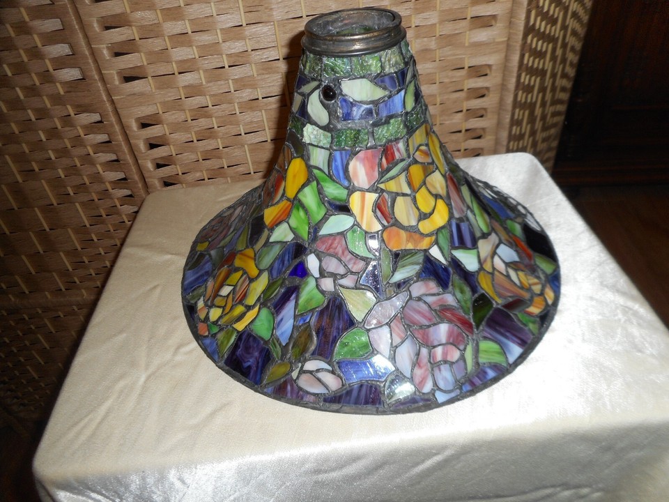 STAINED GLASS TORCHIERE LAMP SHADE eBay