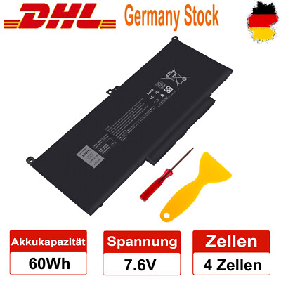 F3YGT Akku Für Dell Latitude 7280 7290 7380 7390 E7280 E7480 2X39G DM3WC Laptop