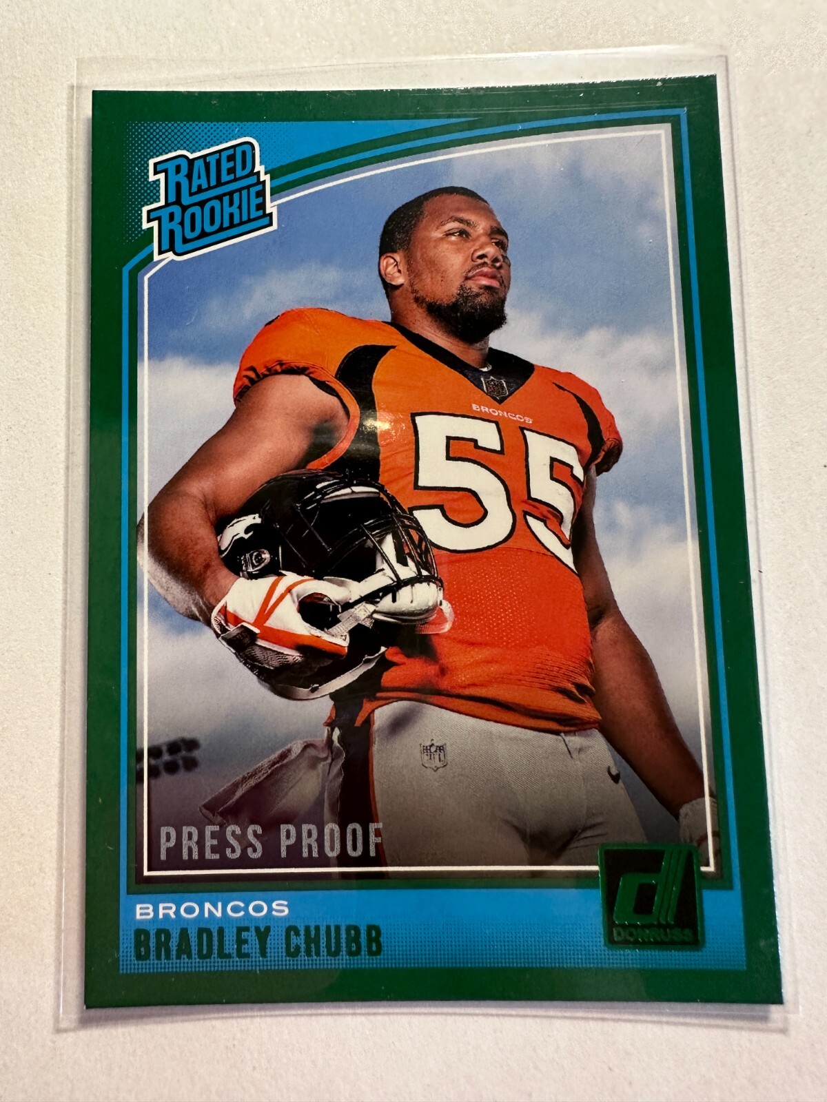 K21,047 - 2018 Donruss Press Proof Green #319 Bradley Chubb RR