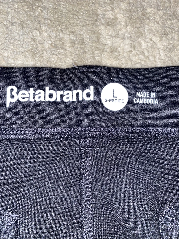 Betabrand Yoga Pants Womens Sz Large Petite LP  Black-Gray Bootcut Pull On W0104 - Image 3 of 4