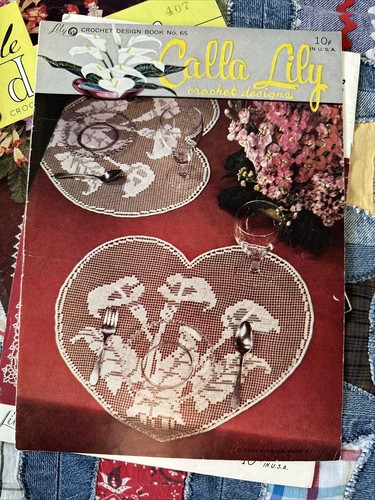 1940s Lily No. 60 65 70 Crochet Tat Designs Doilies Pattern Book Lot 3 Vintage - Picture 5 of 11