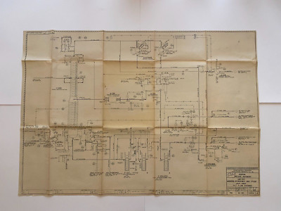 Sarpom Trecate Oil Gas Refinery Italy Exxon 1963 Original Diagram Blue Print