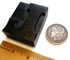 Vintage Letterpress wood type large UC L. Lovely old letter!