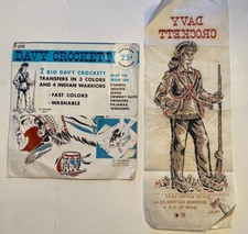 Vtg Superior 210 Davy Crockett 10" tall Transfer in original package