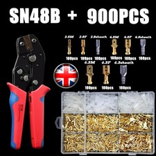 900Pcs Terminal Crimping Tool Crimper Connectors Set Female Male Spade Terminals