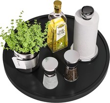 Lazy Susan Organizer, 13.2 Inch Non-Skid Bamboo Lazy Susan for Kitchen Table