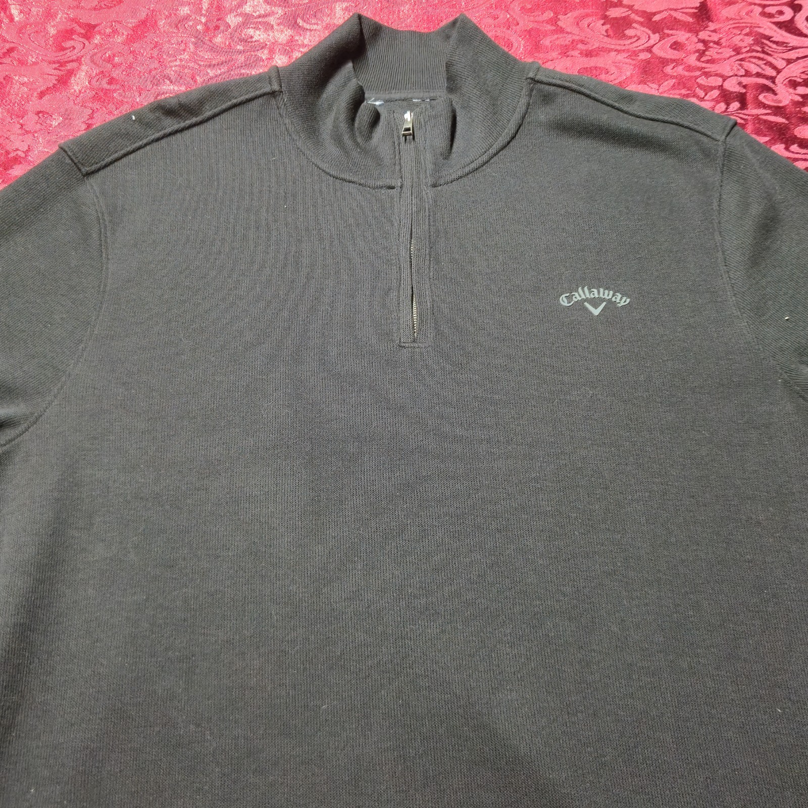 Callaway Men’s 1/4 Zip Pullover Sweater Black Long Sleeve Golf Attire Size XXL image 2