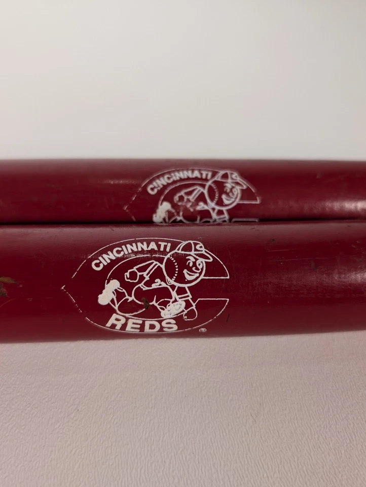 Lote de 2 mini bates de béisbol 1996 Cincinnati Reds Souvernir 22" Tei MLB color rojo Foto 2 de 4