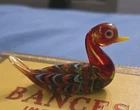 Hand Blown Glass Duck Figurine Multicolor Decorative vintage Art Murano Glass