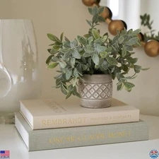 Set of 2 Decorative Linen Boxes - Aesthetic Faux Books for Home Decor
