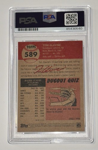 Tom Glavine Autograph Signed 2023 Topps Living Card PSA/DNA 3 Atlanta Braves - Picture 2 of 2