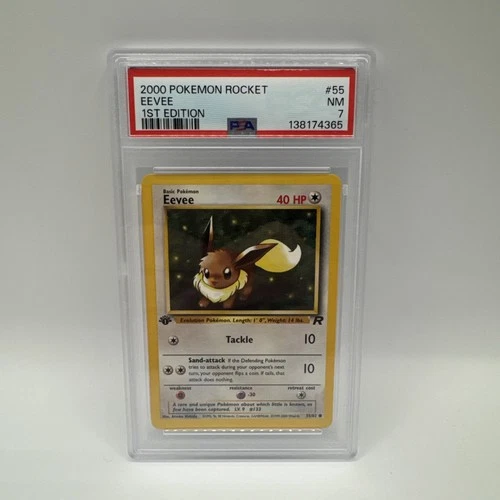 2000 Pokémon Team Rocket #55 Eevee 1st Edition PSA 7
